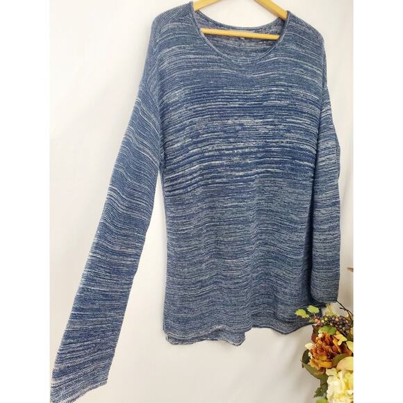 Daisy Fuentes Top XL Oversized Long Knit Sweater Tunic Heathered Blue Womens 1X - Picture 8 of 14